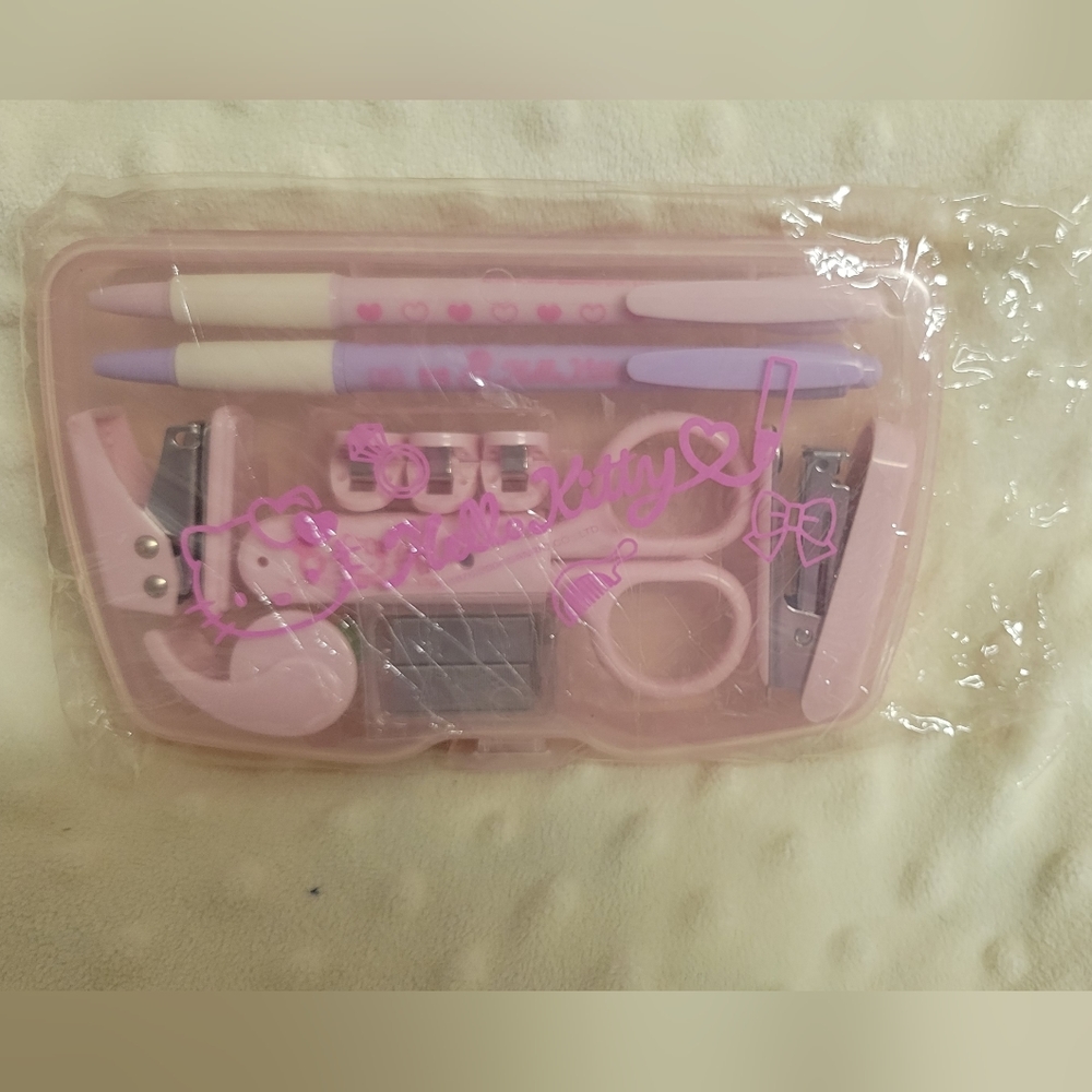 Vintage Pink Hello Kitty Pink Office Supplies Stapler Pen Pencils